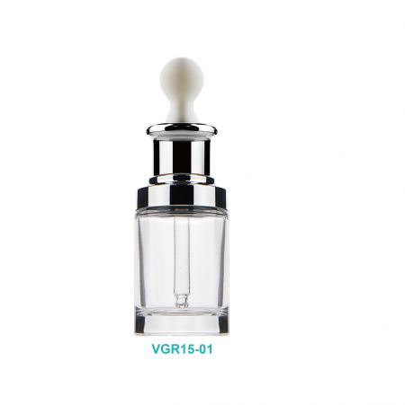 Flacon en verre cylindrique avec compte-gouttes